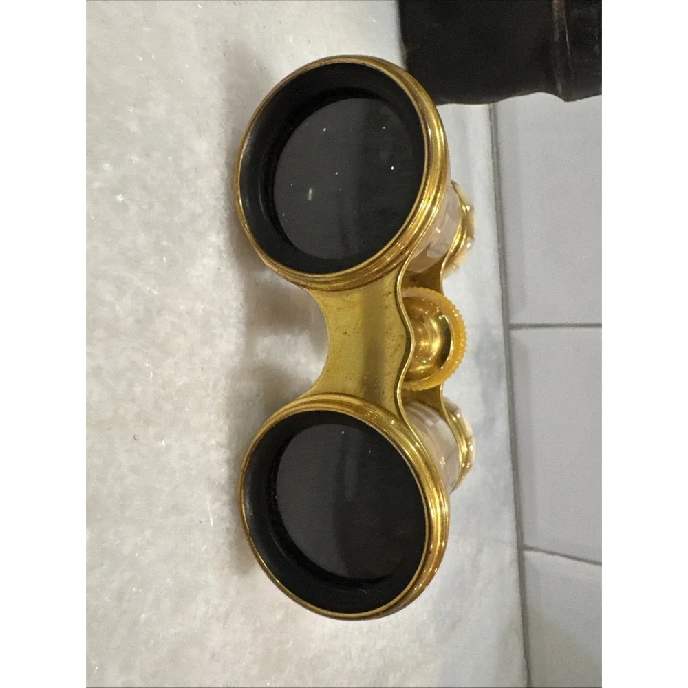 LeMaire FI Paris Vintage Opera Glasses/caseMother of Pearl  1850-1900 EraOLA0058